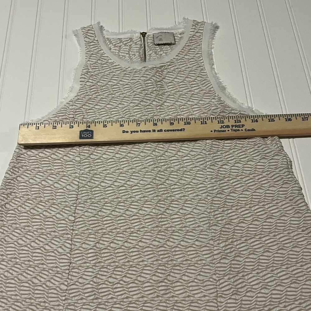 Anthropologie Postmark Textured Tank Top Small Cream Boho Sleeveless Fringe Hem - Picture 5 of 5